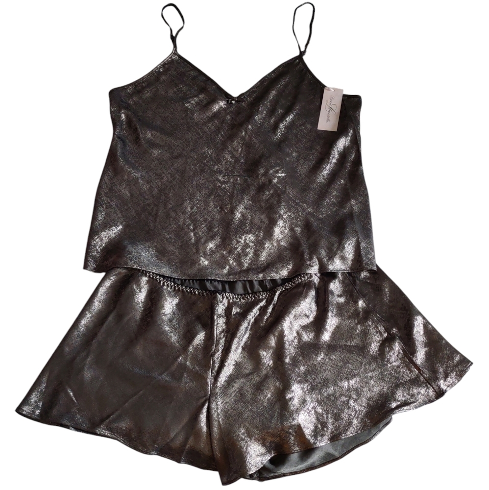 Linea Donatella XL Metallic Shorts Camisole Sleep Set